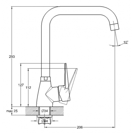 Смеситель для кухни GLAUF ZOP4-A045 хром