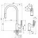 Смеситель для кухни GRANULA 8168 с вытяжным изливом, алюминиум