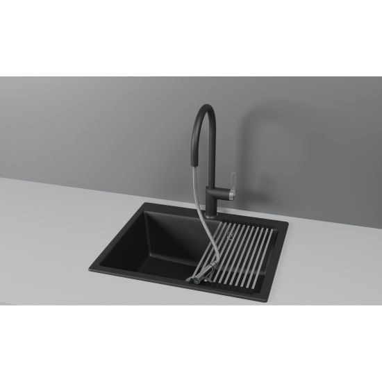 Смеситель для кухни GRANULA 8172 с вытяжным изливом, турмалин