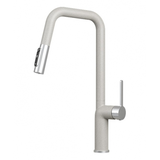 Смеситель для кухни GRANULA 9011 с вытяжным изливом, с подключением к фильтру, базальт