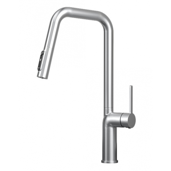 Смеситель для кухни GRANULA 9011 с вытяжным изливом, с подключением к фильтру, нерж