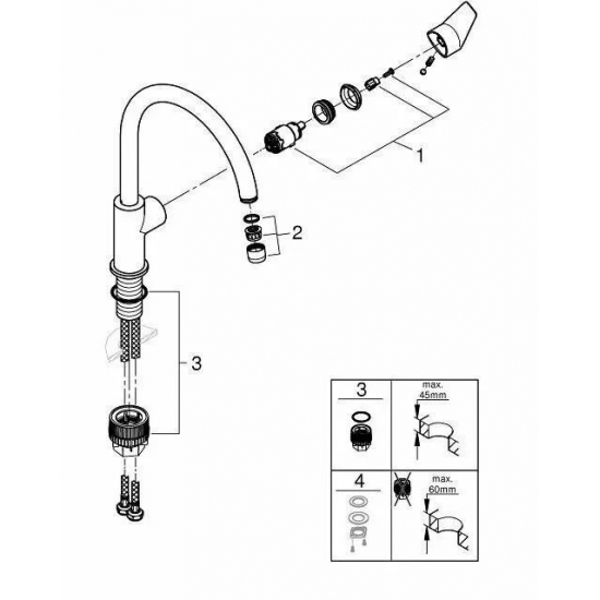 Смеситель для кухни GROHE BauEdge 31367001 хром
