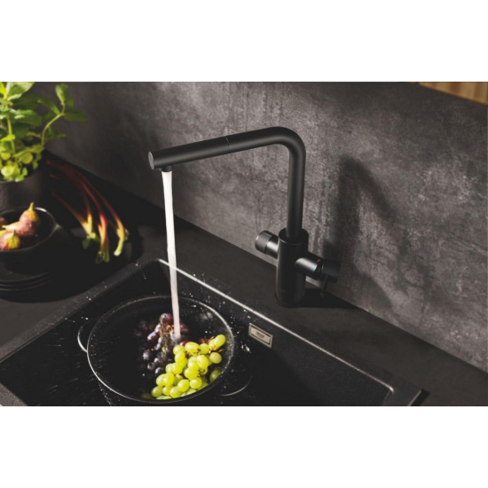 Смеситель для кухни GROHE Blue Pure Minta 30590KF0 с краном для питьевой воды, чёрный матовый