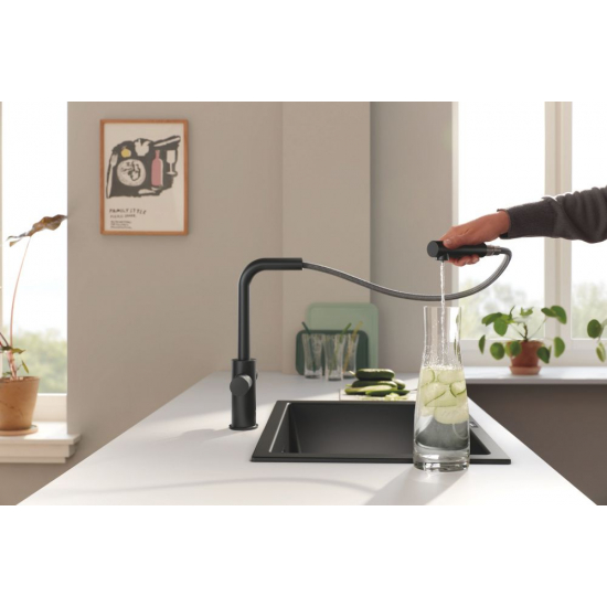 Смеситель для кухни GROHE Blue Pure Minta 30590KF0 с краном для питьевой воды, чёрный матовый
