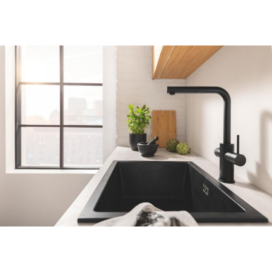 Смеситель для кухни GROHE Blue Pure Minta 30590KF0 с краном для питьевой воды, чёрный матовый