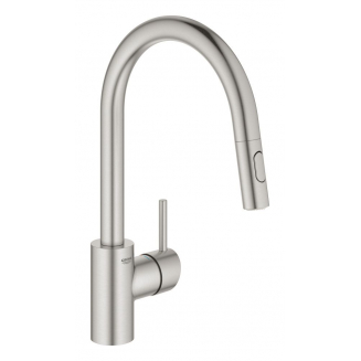 Смеситель для кухни GROHE Concetto 31483DC2 с вытяжным изливом, хром матовый