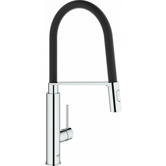 Смеситель для кухни GROHE Concetto 31491000 с гибким изливом, хром/чёрный