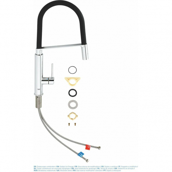 Смеситель для кухни GROHE Concetto 31491000 с гибким изливом, хром/чёрный