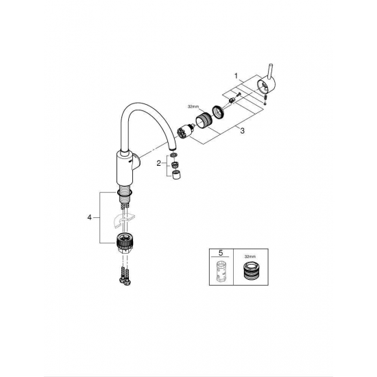 Смеситель для кухни GROHE Concetto 32661003 хром