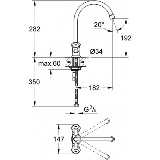 Смеситель для кухни GROHE Costa L 31831001 хром