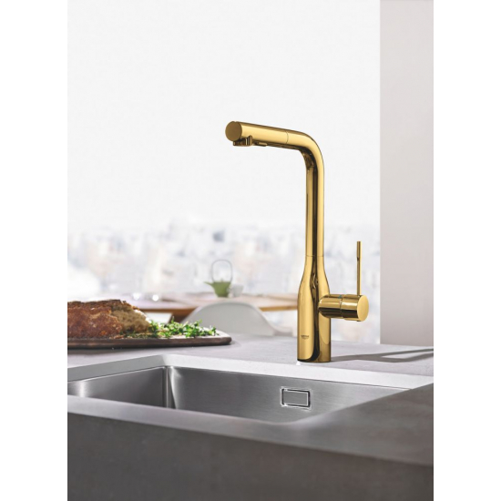 Смеситель для кухни GROHE Essence 30270GL0 с вытяжным изливом, холодный рассвет