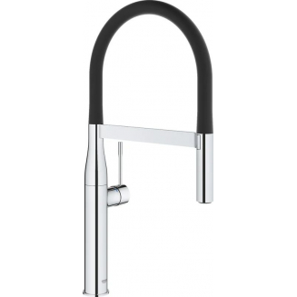 Смеситель для кухни GROHE Essence 30294000 с гибким изливом, хром/чёрный
