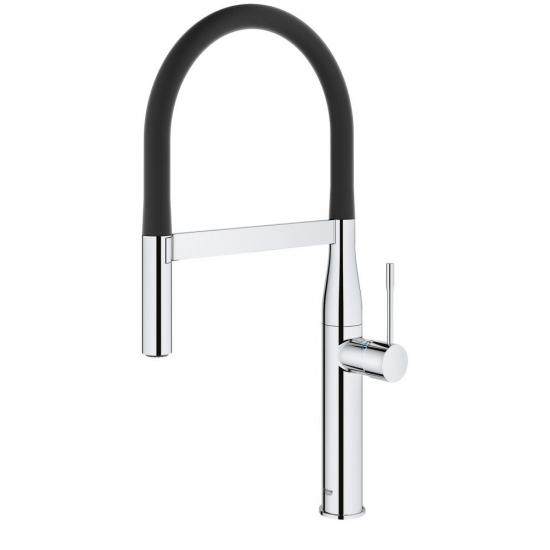 Смеситель для кухни GROHE Essence 30294000 с гибким изливом, хром/чёрный