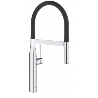 Смеситель для кухни GROHE Essence 30503000 с гибким изливом, хром/чёрный