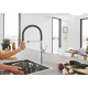 Смеситель для кухни GROHE Essence 30503000 с гибким изливом, хром/чёрный