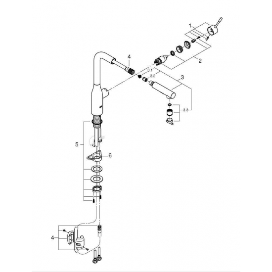Смеситель для кухни GROHE Essence 30504GL0 с вытяжным изливом, холодный рассвет