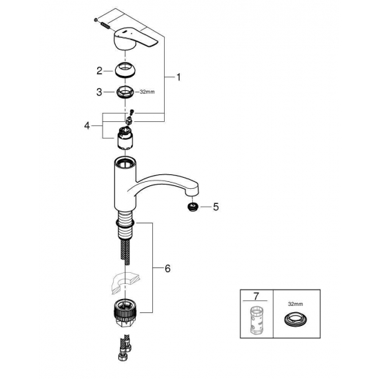 Смеситель для кухни GROHE Eurosmart 30260003 хром