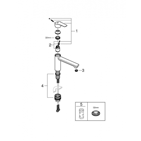 Смеситель для кухни GROHE Eurosmart 30463DC0 хром матовый