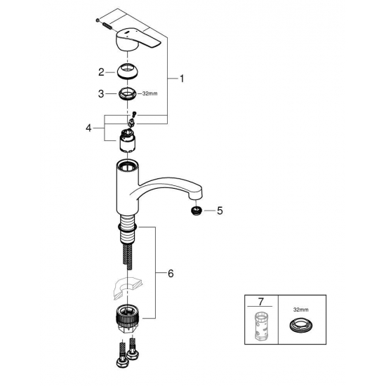 Смеситель для кухни GROHE Eurosmart 30506000 хром