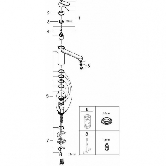 Смеситель для кухни GROHE Eurosmart Cosmopolitan 30193000 хром