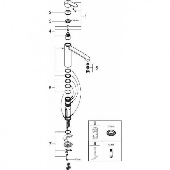 Смеситель для кухни GROHE Eurostyle Cosmopolitan 31124002 хром
