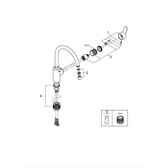 Смеситель для кухни GROHE Eurostyle Cosmopolitan 33975004 хром