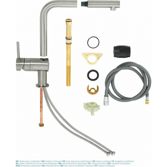 Смеситель для кухни GROHE Minta 32168DC0 с вытяжным изливом, хром матовый