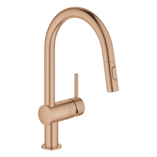 Смеситель для кухни GROHE Minta 32321DL2 с вытяжным изливом, тёплый закат