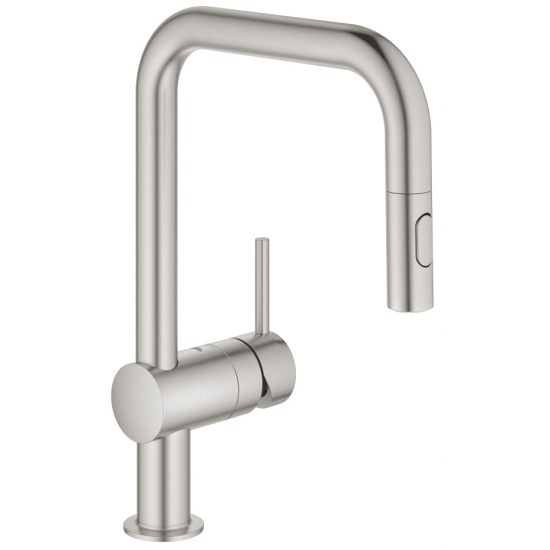 Смеситель для кухни GROHE Minta 32322DC2 с вытяжным изливом, хром матовый