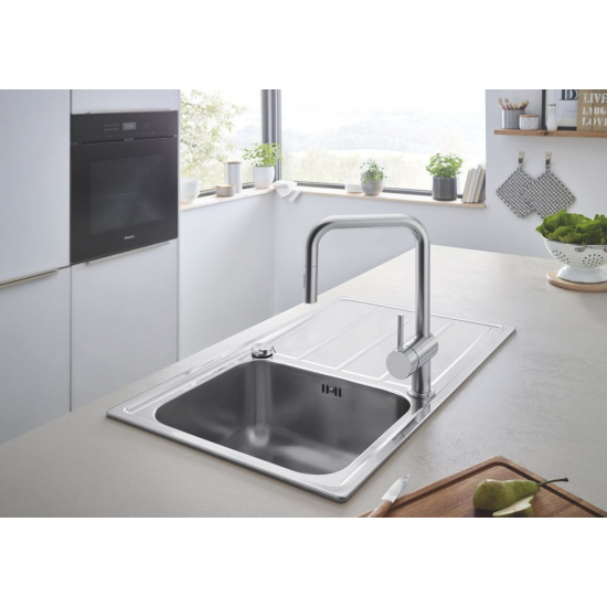 Смеситель для кухни GROHE Minta 32322DC2 с вытяжным изливом, хром матовый