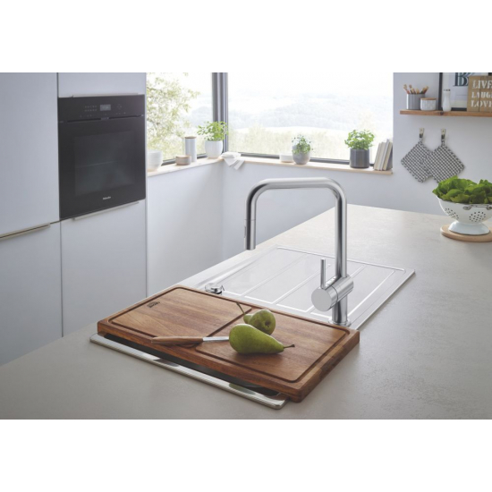 Смеситель для кухни GROHE Minta 32322DC2 с вытяжным изливом, хром матовый