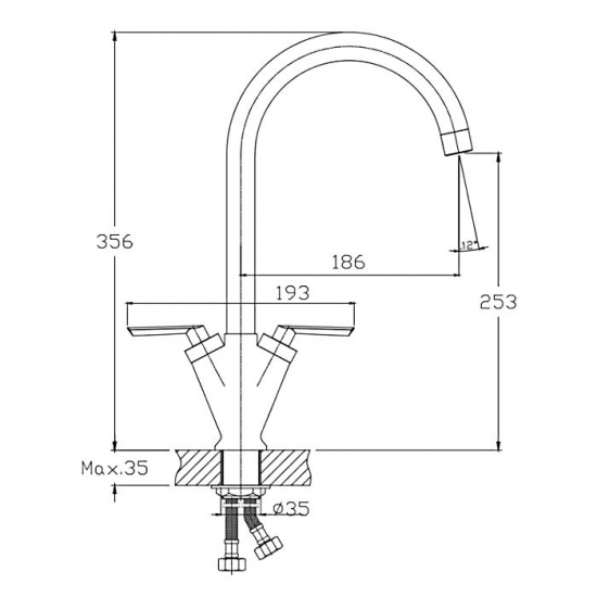 Смеситель для кухни HAIBA HB4098 хром