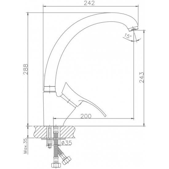 Смеситель для кухни HAIBA HB4101 хром