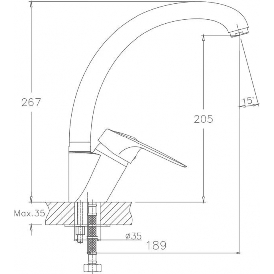 Смеситель для кухни HAIBA HB4104 хром