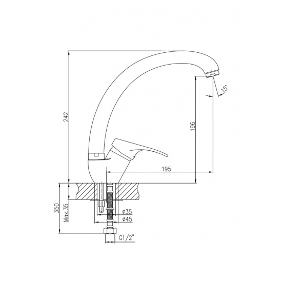 Смеситель для кухни HAIBA HB4113-1 матовый