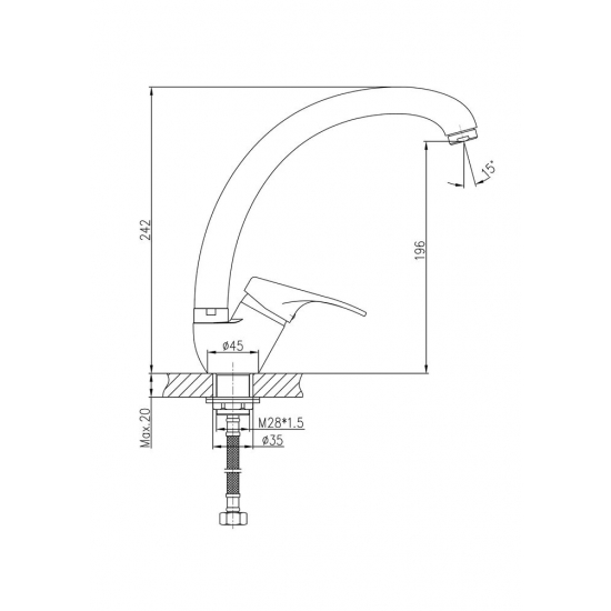 Смеситель для кухни HAIBA HB4113-2
