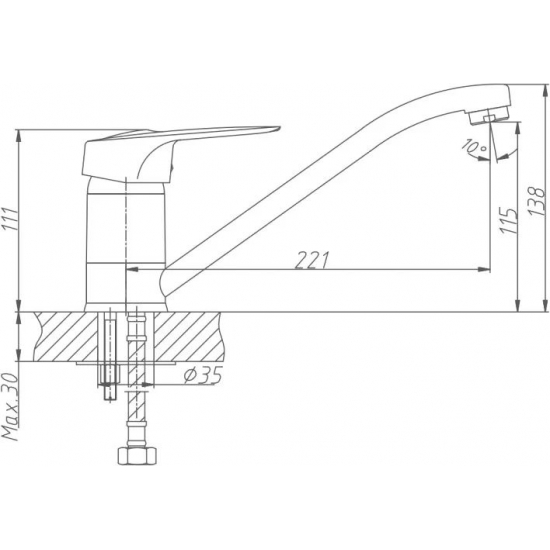 Смеситель для кухни HAIBA HB4204 хром