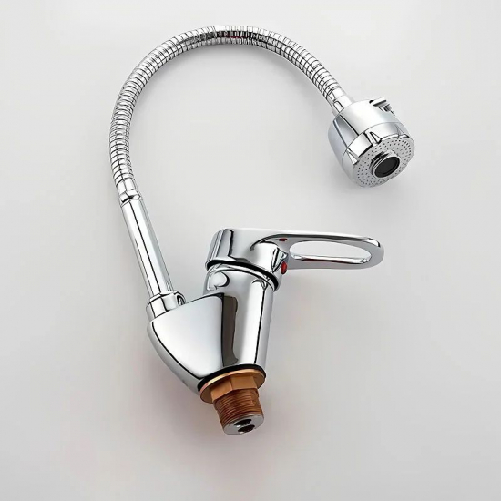 Смеситель для кухни HAIBA HB4304-3 с гибким изливом, хром