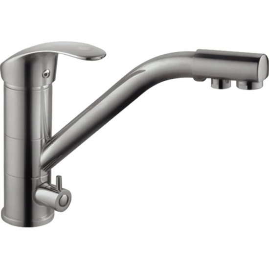 Смеситель для кухни HAIBA HB4321-5 с краном для питьевой воды, сатин