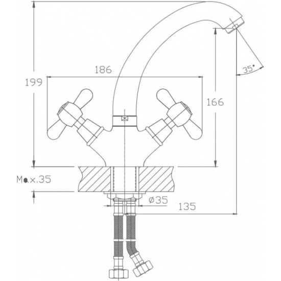 Смеситель для кухни HAIBA HB4325 хром