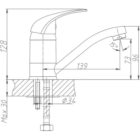 Смеситель для кухни HAIBA HB4503 хром
