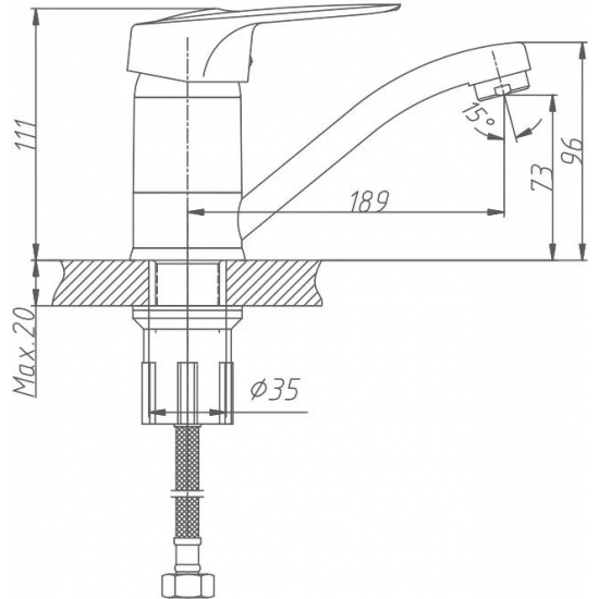 Смеситель для кухни HAIBA HB4504-2 хром