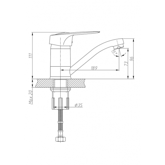 Смеситель для кухни HAIBA HB4504-2