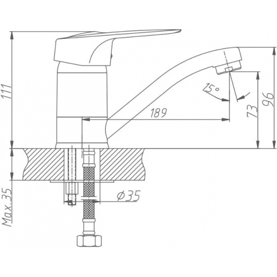 Смеситель для кухни HAIBA HB4504 хром