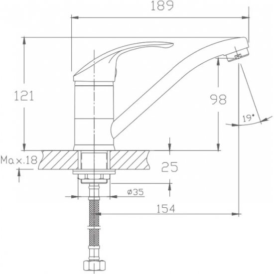 Смеситель для кухни HAIBA HB4536-2 хром
