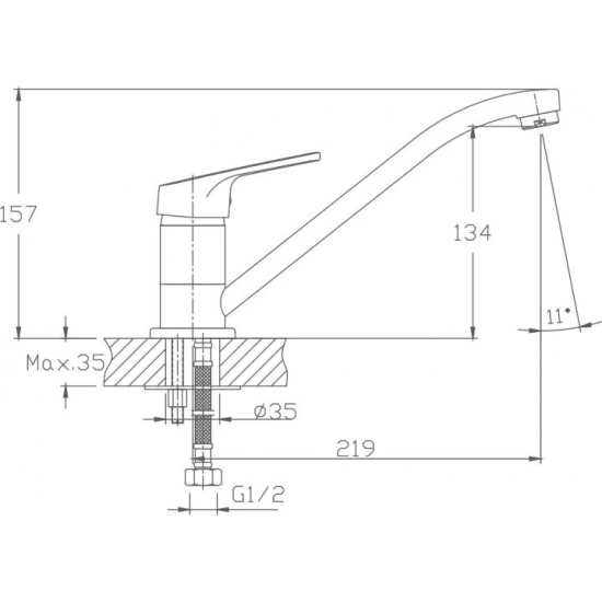 Смеситель для кухни HAIBA HB4816 хром