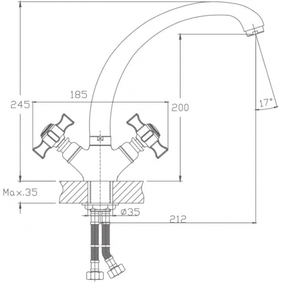 Смеситель для кухни HAIBA HB4824 хром