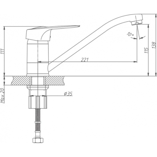 Смеситель для кухни HAIBA HB4904 хром