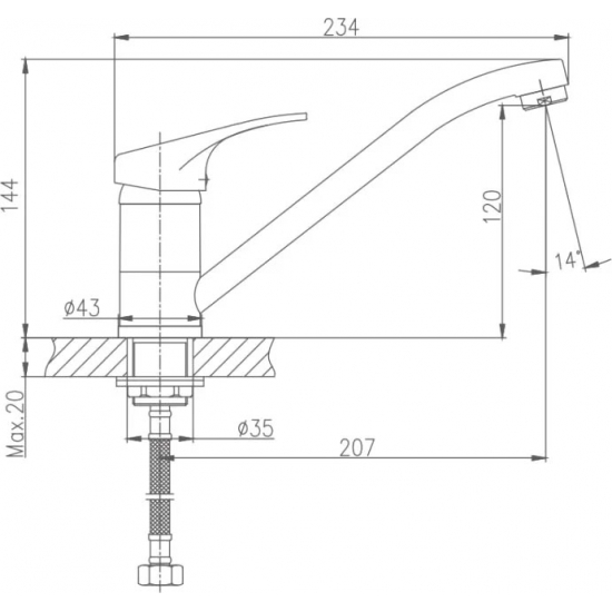 Смеситель для кухни HAIBA HB4913 хром