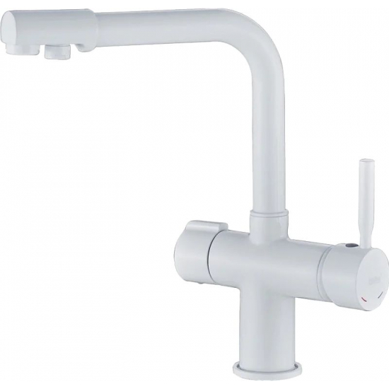 Смеситель для кухни HAIBA HB70088-8 с краном для питьевой воды, белый